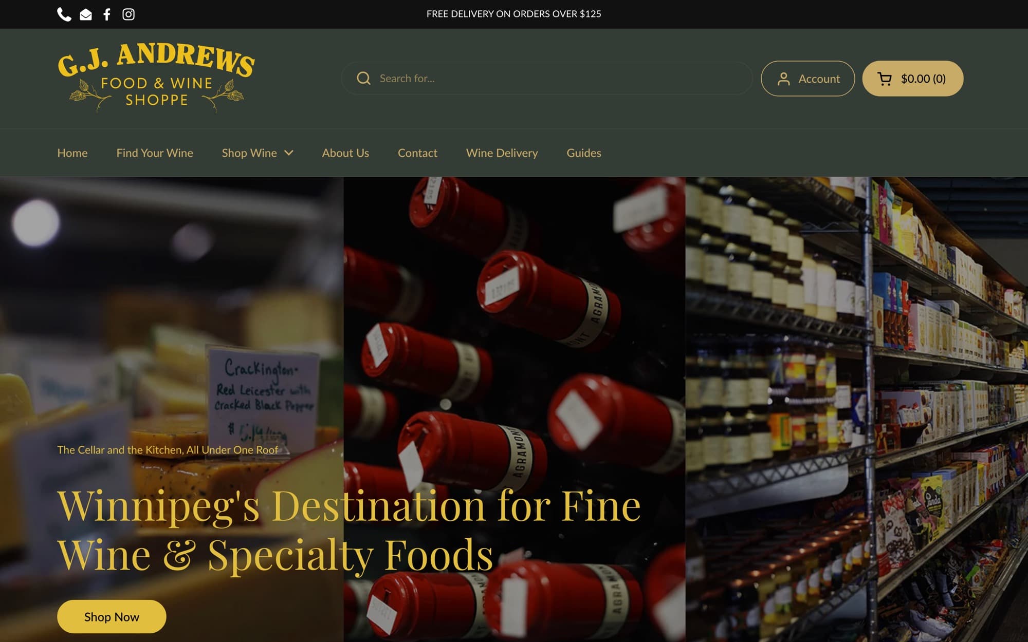 The live gjandrews.ca homepage, built by From the Mountain.